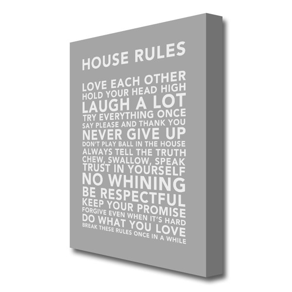 House Rules Wall Picture Wayfair.co.uk